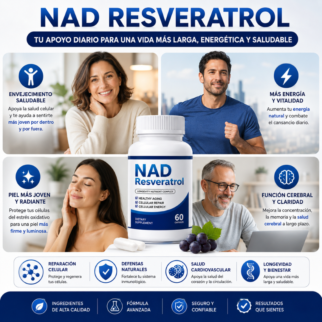 NAD + Resveratrol - Complejo Nutricional de Longevidad