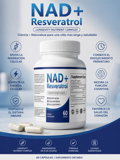 NAD + Resveratrol - Complejo Nutricional de Longevidad