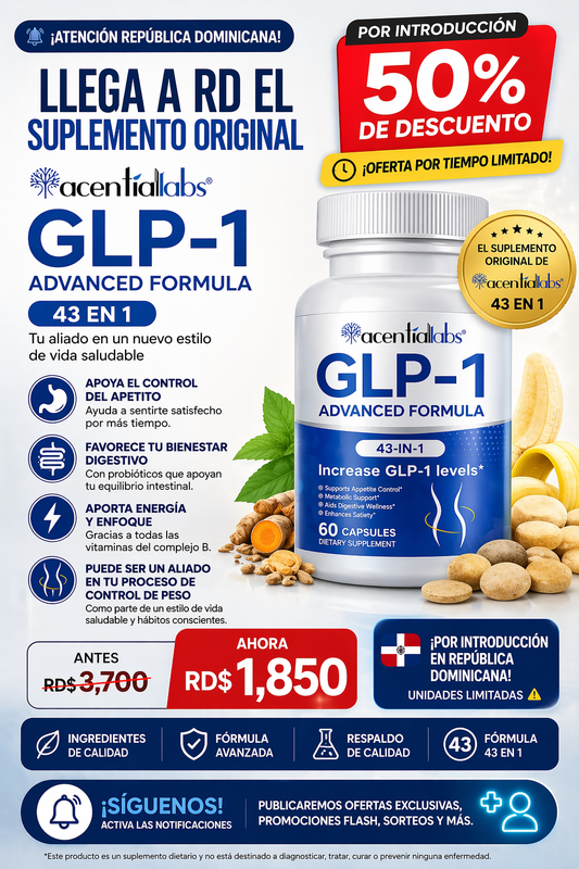GLP-1 Advanced Formula – Control Natural del Apetito y Apoyo para la Pérdida de Peso