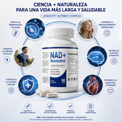 NAD + Resveratrol - Complejo Nutricional de Longevidad