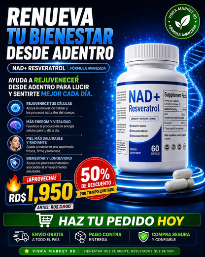 NAD + Resveratrol - Complejo Nutricional de Longevidad